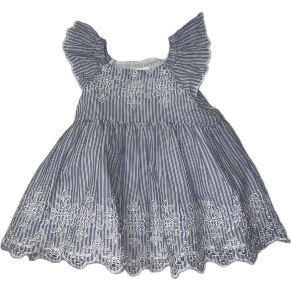 Gray Embroidered Kids Dress